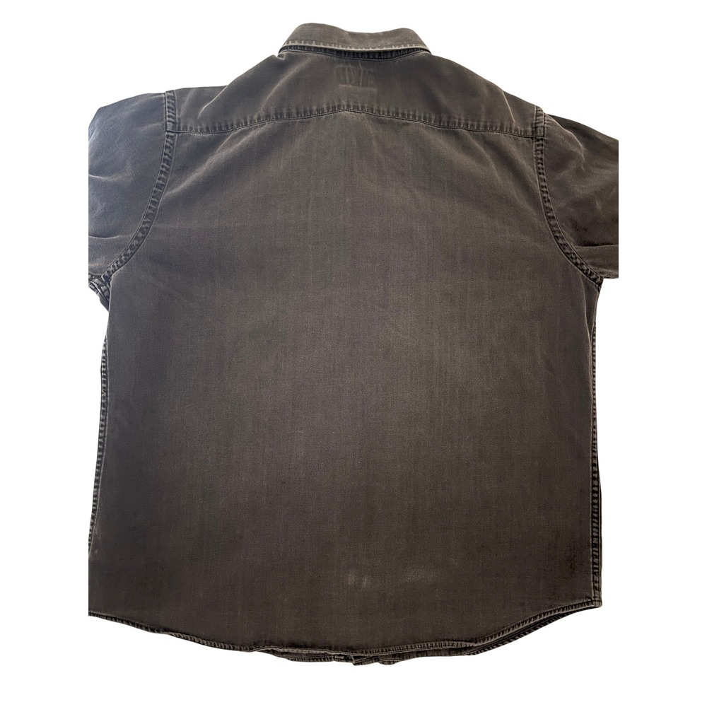 UNTUCKit Mens Large Black Denim Button Down Shirt Long Sleeve Cotton Workwear - Picture 4 of 11